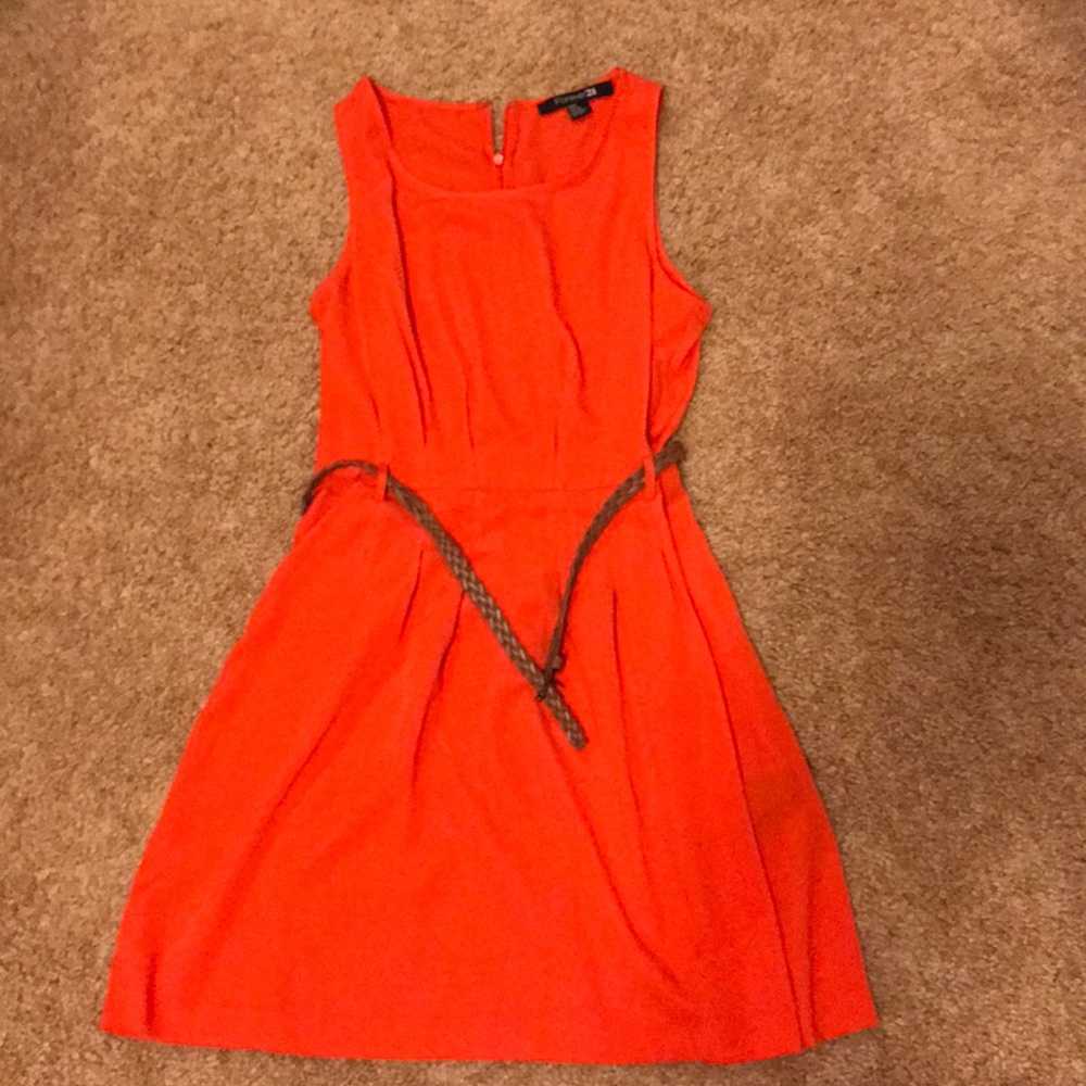 orange skater dress